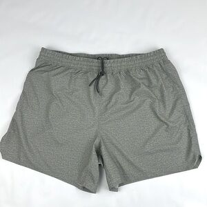Men’s Running Shorts. Large. Heather Gray. Elastic Waist & Drawing. No liner.